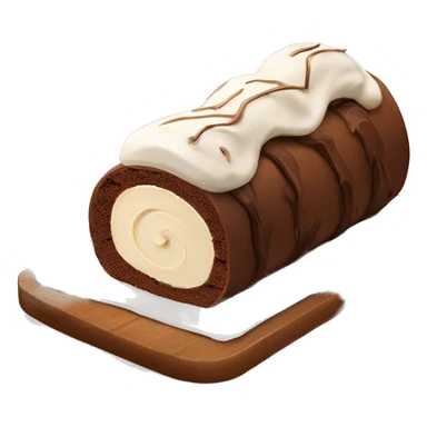 Christmas ice cream cake in the shape of a log of wood with coffee and vanilla ice cream  sticker