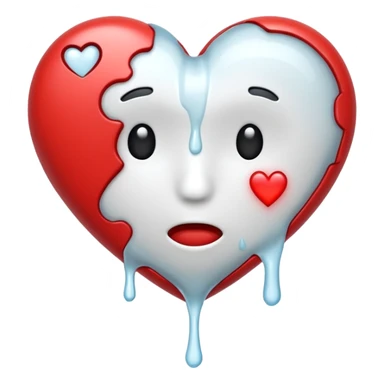 The heat broken emoji in white with sticky white liquid Ozzing out of it sticker