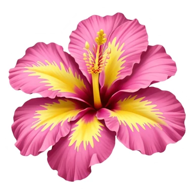yellow and pink hibiscus flower sticker