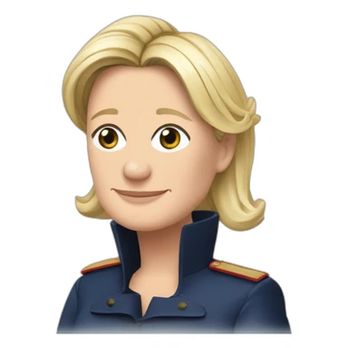 Marine Le Pen, à quatre pattes avec la tête vers la gauche sticker