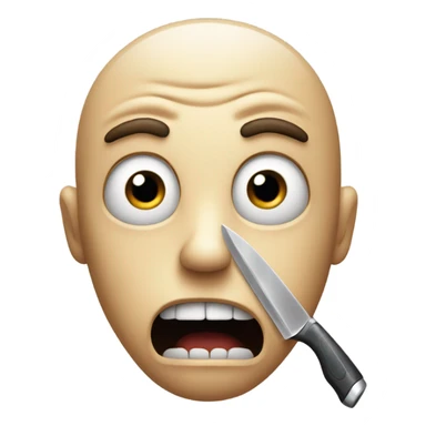 Scared face with knife sticker
