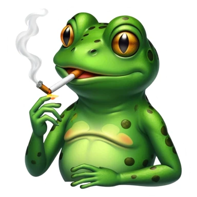 frog smoking a cigarette  sticker