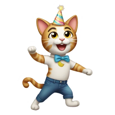 dancing cat birthday sticker