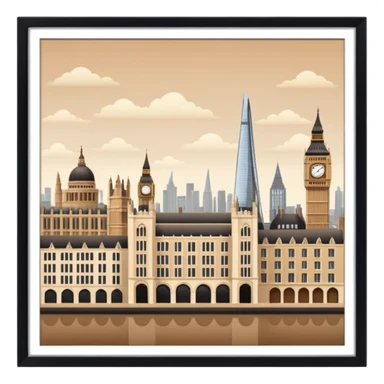 london in browns and beige sticker