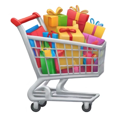 shopping cart full of gift bags sticker