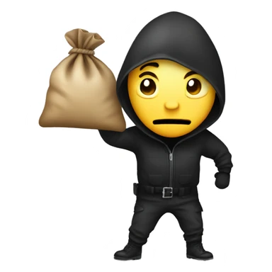 Robber emoji with money sack sticker