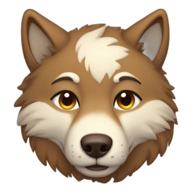 Brown cute Wolf furry sleeping sticker
