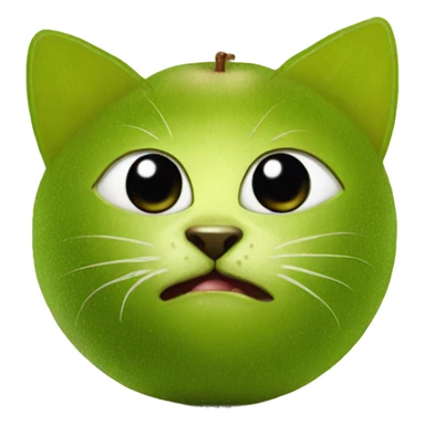 Cat made of kiwi fruit sticker