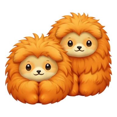 Orange fluffy sleepers sticker
