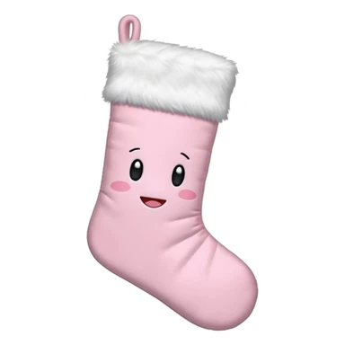 an aesthetic baby pink  christmas stocking sticker