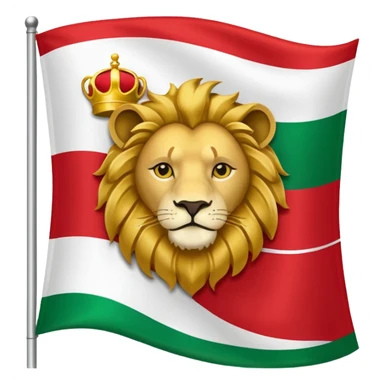 Small Lion and sun logo at the middle of flag in the red white and green flag(up to down ) sticker