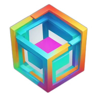 4d tesseract gradient logo hd sticker