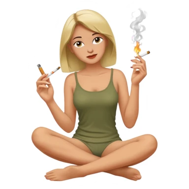 femme pieds nus qui fume sticker