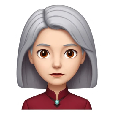i need an image of a older woman named bonny who is a bind fund manager. where dark red professional dress with grey hair sticker