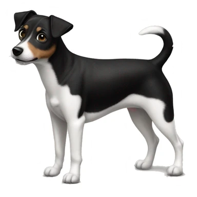 Black dog Jack Russell Terrier full body sticker