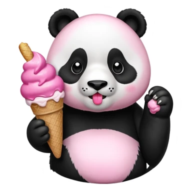 Panda eating ice creamy sticker