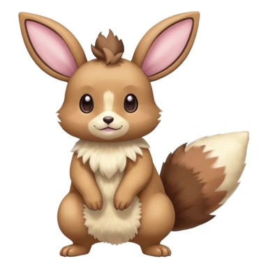 Pastel buneary-lopunny-furret-eevee-fusion (full body) sticker