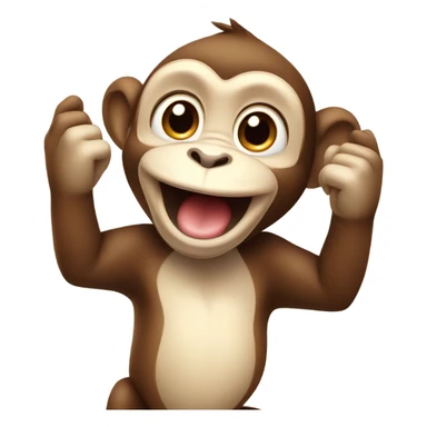 a cute monkey happy and clapping sticker
