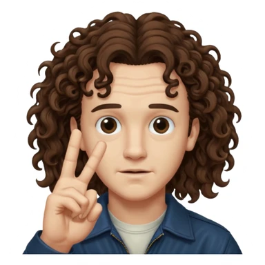 Eddie the freak from stranger things with his iconic hand sign like this 🤟 behind his head sticker