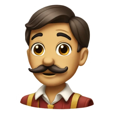pinocchio with a mustache sticker