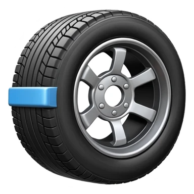 please draw me a emoji of tire - inside the manufacturing factory - getting inspected by machine not the human  sticker