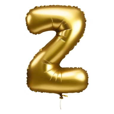 Number 7 as a realistic balloon in gold sticker