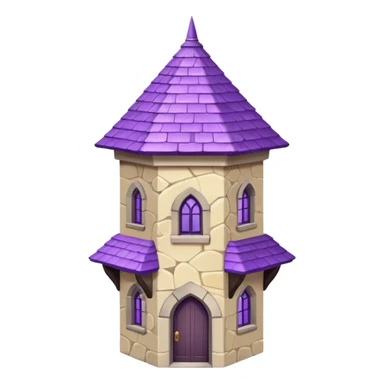 exile tower with purple roof and cream walls sticker