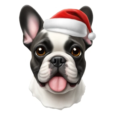 French bulldog with Santa hat sticker