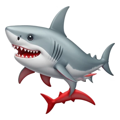 tiburón con dos piernas  y  dos zapatillas rojas
 sticker