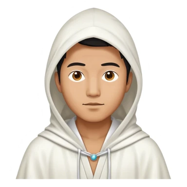 Asian dude with white pointy hood and white robe sticker