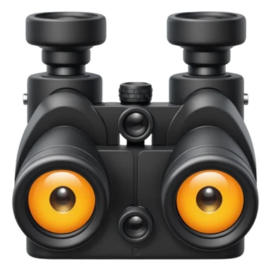 black binoculars with large lenses make lenses point out straight sticker