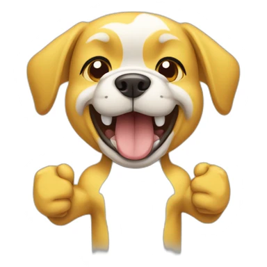 yellow and white dog with muscles and thumbs up showing the whole body sticker