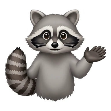 raccoon forearm and hand outstretched, no body sticker