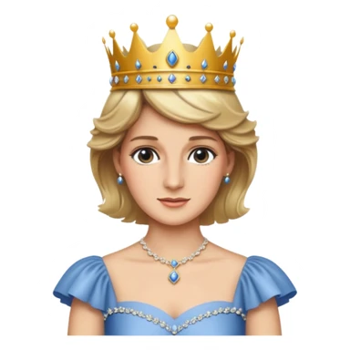 standing, Princess Diana with a crown sticker