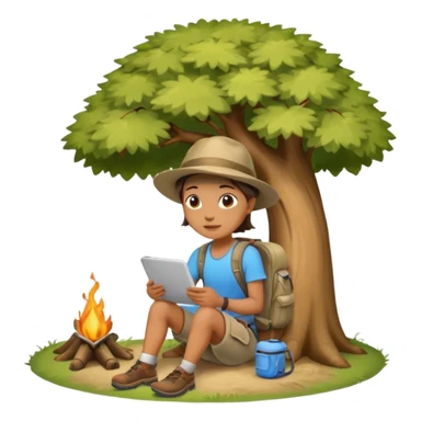 tree camping sticker