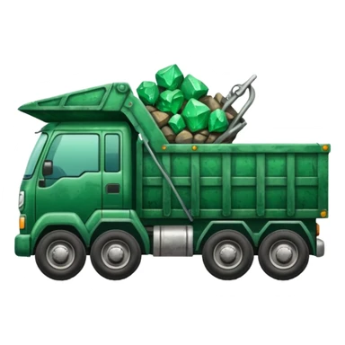 green truck with emrarld ore sticker