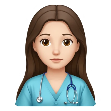 Brunette with long hair wearing hospital gown  sticker