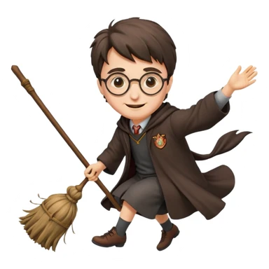Harry potter flying on a broomstick sticker