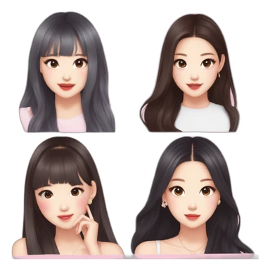 blackpink-lisa-rosé-jennie-jisoo-four asian girls-cute-kpop sticker
