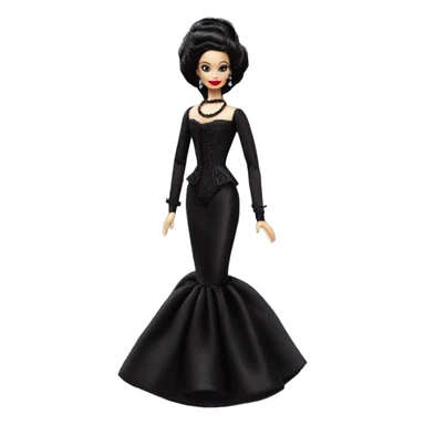 1915 Victorian Debut Barbie CC,Morticia Addams,modeling, sparkling black octopus tails  sticker