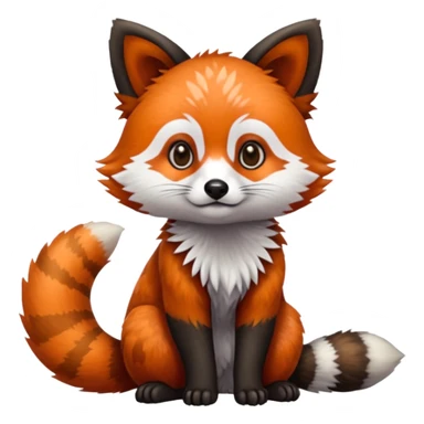 Black-eared Realistic patterned speckled flurry scaly 4-legged quadrupedal Red-Panda-Munchkin-Kitten-Lemur-Raccoon-Dog-Red-Fox-animal-fusion-hybrid, Full body sticker