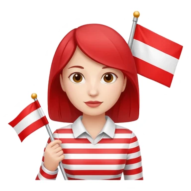 flat Flag holder woman sticker