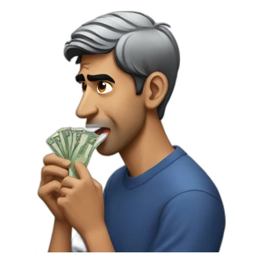 Rishi sunak eating money sticker
