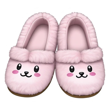 Powder pink fluffy slippers sticker