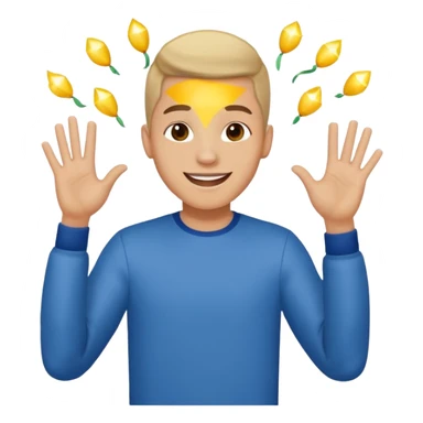 Young man doing celebration pose sticker