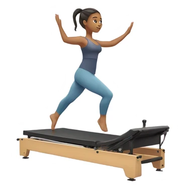 Girl on a Pilates reformer with feet in straps sticker