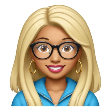 Rapper Nicki Minaj wear glasses sticker