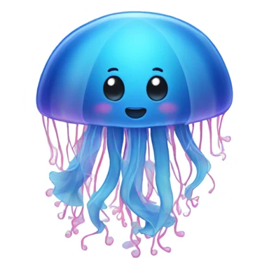 A blue jellyfish in love  sticker