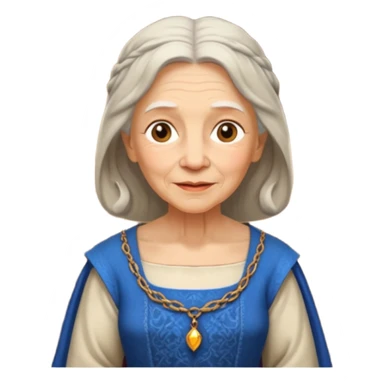 In medieval fairy tales, a kind and amiable grandmother who did not wear jewelry sticker