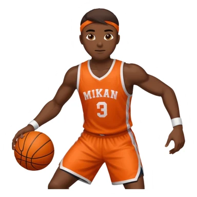 A basketball player doing a "mikan drill" sticker